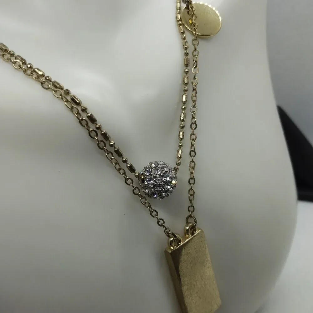 Chicos gold ball‎ crystal necklace